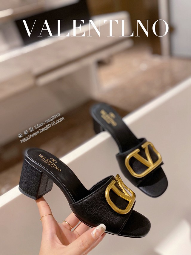 Valentino專櫃原版華倫天奴春夏新款女士拖鞋高跟涼拖鞋 dx2958